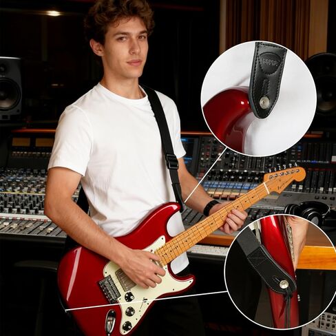 حزام جيتار وباس مبطن بالهواء طويل للغاية للموسيقيين طوال القامة (53 بوصة إلى 61 بوصة) - دعم كتف مبطن عريض جدًا لتوفير أقصى درجات الراحة in Kuwait