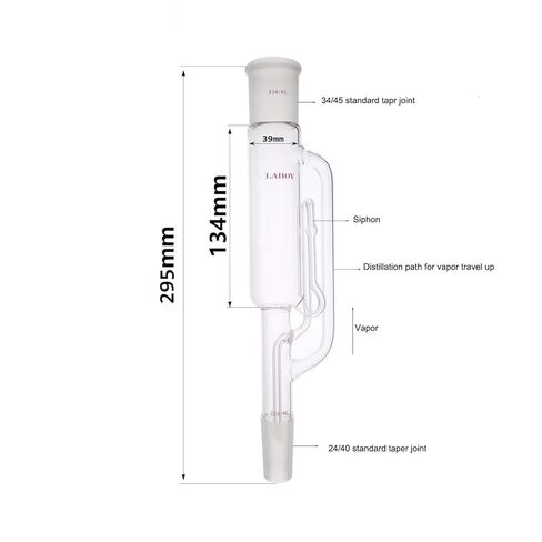 Laboy Soxhlet Extraction Tube with Siphon – 34/45 Upper Joint, 24/40 Lower Joint, Heavy-Wall Borosilicate 3.3 – for Solvent Reflux, Natural Product/Essential Oil/Lipid Extraction in Saudi Arabia