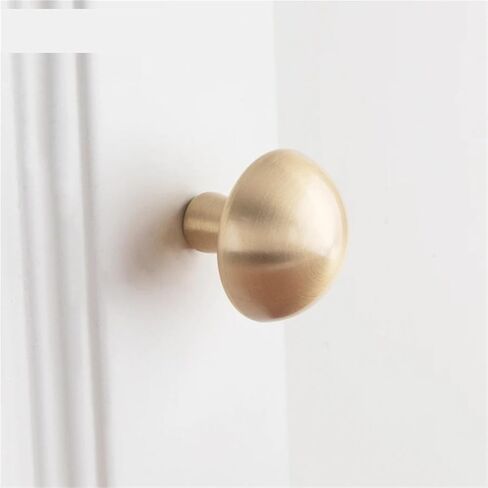 Solid Brass Mushroom Head Gold Pull Handle Kitchen Cabinet Drawer Bright Chrome 1Pcs(Brushed Brass) in Saudi Arabia