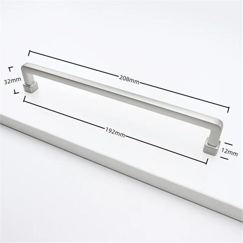 مقبض أثاث فضي لخزائن المطبخ ذات الأدراج ومقابض الأجهزة المنزلية قطعة واحدة (005-Silver-C192mm) in Kuwait