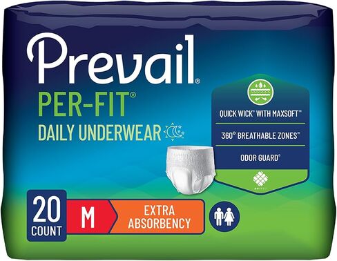 Prevail Perfit Extra-Absorbency Comfort Shape Underwear, Medium, 20-Count (Pack of 4) in Kuwait