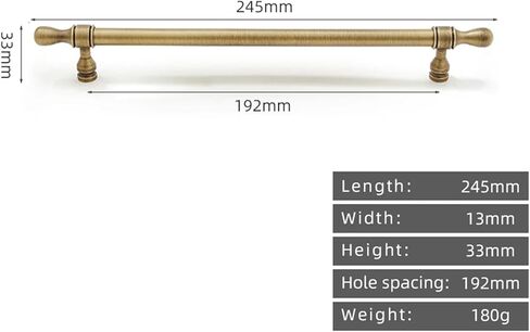 الرجعية العتيقة النحاس سحب خزانة المطبخ البرونزية مقبض طويل درج النحاس 1 قطعة (1282-192) in Kuwait