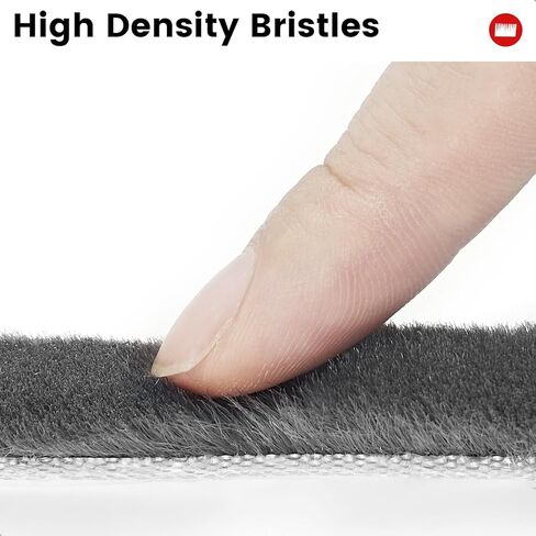 Weather Stripping for Doors and Windows, Brush Seal Strip, Strong Adhesive, Weatherproof, Dustproof, Soundproof, Noise and Wind Blocker, Gap Filler, Window Insert, Grey, 0.35 in x 0.20 in x 16.5 FT in Saudi Arabia
