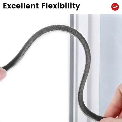 Weather Stripping for Doors and Windows, Brush Seal Strip, Strong Adhesive, Weatherproof, Dustproof, Soundproof, Noise and Wind Blocker, Gap Filler, Window Insert, Grey, 0.35 in x 0.20 in x 16.5 FT in Saudi Arabia