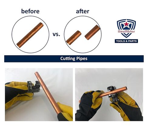 [حزمة من 4 قطع] قاطع أنابيب نحاسية، مخرطة، منظف أنابيب نحاسية، أداة إزالة حواف الأنبوب، فرشاة تنظيف للتركيبات والأنابيب مقاس 1/2 بوصة و3/4 بوصة in Kuwait