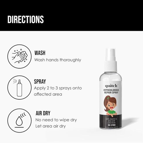 رذاذ إصلاح البشرة هيبوكلوروس من كيتش، رذاذ الإسعافات الأولية لعلاج الأكزيما، علاج الجلد الجاف، مسح التنظيف قبل كريم الأكزيما، غسول الجسم والوجه الحساس، تخفيف الحكة in Kuwait