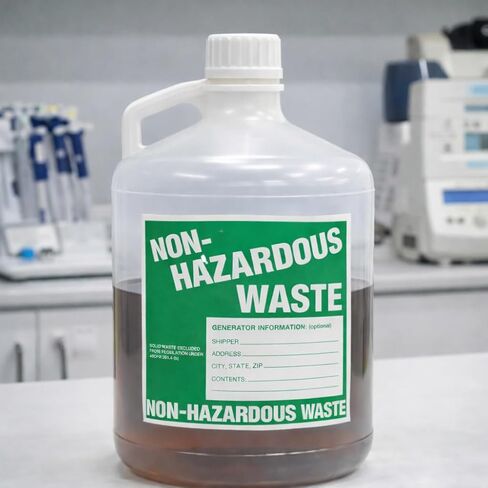 ملصقات نفايات غير خطرة، مقاس 6 × 6 بوصات، أخضر/أبيض، فينيل ذاتي اللصق، عبوة من 25 قطعة in Kuwait