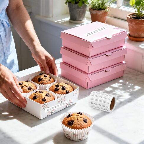 500 Count Cottage Food Law Labels Stickers, 5x0.65cm/1.97x0.26in Thermal Printed Paper Made in A Home Kitchen Inspection Statement Self-Adhesive Ingredient Baking Labels for Homemade Food Packaging in Kuwait