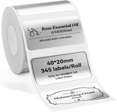NIIMBOT M2 Thermal Transfer Labels 1.96" x 2.75" (50x70mm), Only for M2 Label Maker, PET Material, Waterproof and High-Temperature Resistance, Long Storage Time in Saudi Arabia
