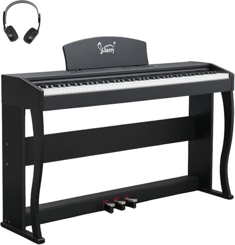 GLARRY Digital Piano 88 Keys Heavy Hammer Keyboard, with Large LCD Display, Headphone and Triple Pedals, Beginner Friendly, Supports MIDI Connect, Classic Upright Design (Wood Grain Black) in Kuwait