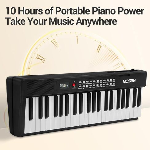 بيانو كهربائي محمول من MOSEN 88 مفتاحًا، لوحة مفاتيح بيانو كاملة الحجم حساسة شبه مرجحة، حزمة مع ميكروفون، شاشة LCD، USB MIDI، مسند موسيقى، ملصق، للسفر المنزلي للمبتدئين in Kuwait
