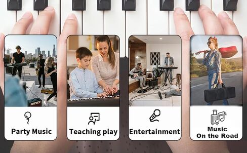 بيانو كهربائي محمول من MOSEN 88 مفتاحًا، لوحة مفاتيح بيانو كاملة الحجم حساسة شبه مرجحة، حزمة مع ميكروفون، شاشة LCD، USB MIDI، مسند موسيقى، ملصق، للسفر المنزلي للمبتدئين in Kuwait