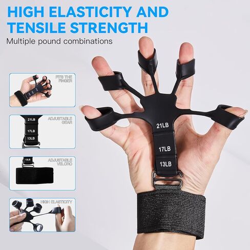 طقم تدريب قوة القبضة مكون من 7 قطع، مقابض مقاومة للساعد قابلة للتعديل، ممددات الأصابع، حلقة قبضة، كرة ضغط اليد، تمارين الأصابع، دليل المستخدم، مناسبة لتدريب اليد، مناسبة للجميع in Kuwait