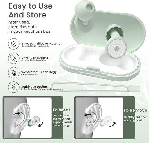 سدادات أذن ناعمة للنوم مريحة ومناسبة للدراسة والحفلات الموسيقية والسفر وسدادات أذن من السيليكون قابلة لإعادة الاستخدام وخاصية إلغاء الضوضاء - 30 ديسيبل in Kuwait