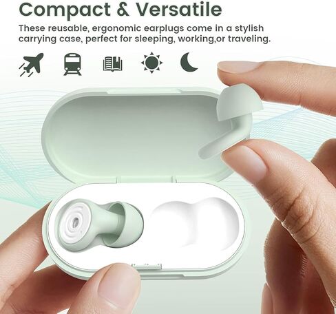 سدادات أذن ناعمة للنوم مريحة ومناسبة للدراسة والحفلات الموسيقية والسفر وسدادات أذن من السيليكون قابلة لإعادة الاستخدام وخاصية إلغاء الضوضاء - 30 ديسيبل in Kuwait
