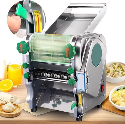 Commercial Electric Pasta Maker,2-in-1 Automatic Noodle Machine+ 2mm 6mm Noodle Flat Noodle Cutter/0.12-18mm Thickness Adjustable,750w Heavy Duty Dough Roller in Saudi Arabia