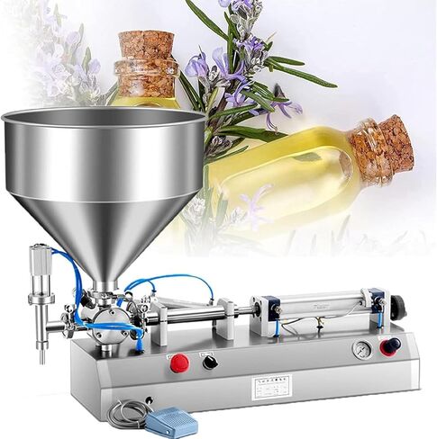 Pasta Filling Machine, Automatic Horizontal Pneumatic Cream Filling Machine, Automatic Numerical Control Bottle Filling Machine with Pedal, for Scented Oil.，300ML in Saudi Arabia