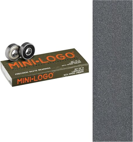 Mini-Logo Skateboard Bearings (8mm) With Mob Skateboard Grip Tape Sheet Black 9" Bubble Free in Kuwait