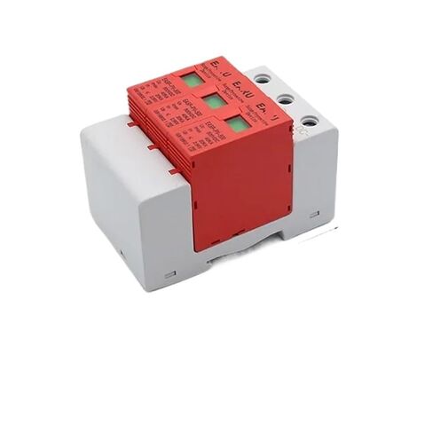 جهاز صواعق SPD 3P DC 500V 800V 1000V 20KA~40KA 30KA~60KA جهاز صواعق البرق المنزلي الواقي ذو الجهد المنخفض الكهروضوئية الشمسية (اللون: C، الحجم: DC800V 40KA) in Kuwait