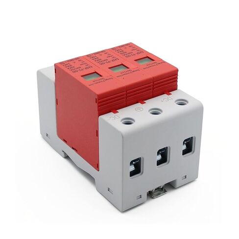 جهاز صواعق SPD 2P 3P DC 500V 800V 1000V 20KA~40KA 30KA~60KA جهاز صواعق البرق المنزلي الواقي ذو الجهد المنخفض الكهروضوئية الشمسية (اللون: C، الحجم: DC1000V 40KA) in Kuwait