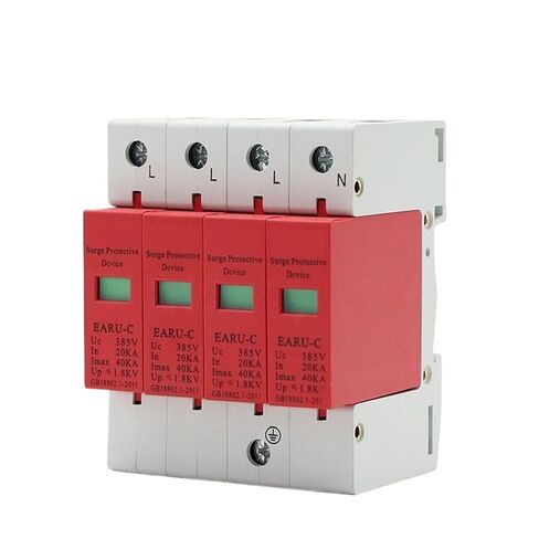جهاز صواعق 1 قطعة AC SPD 3P + N 4P 20KA ~ 40KA 385V منزل البرق عرام حامي حماية جهاز صواعق الجهد المنخفض in Kuwait