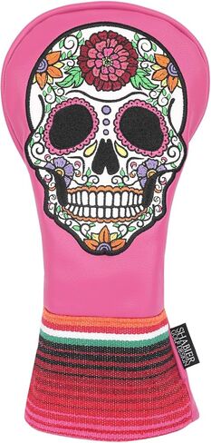 SHABIER Green Golf Hybrid Headcover with Rose Embroidery Sugar Skull Design for Golf Club in Saudi Arabia