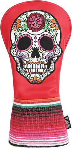 SHABIER Green Golf Hybrid Headcover with Rose Embroidery Sugar Skull Design for Golf Club in Saudi Arabia