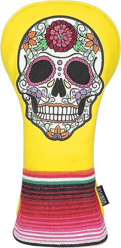 SHABIER Green Golf Hybrid Headcover with Rose Embroidery Sugar Skull Design for Golf Club in Saudi Arabia