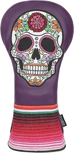 SHABIER Green Golf Hybrid Headcover with Rose Embroidery Sugar Skull Design for Golf Club in Saudi Arabia