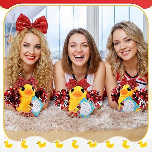 Lenwen Cheer Duck Plush with Pom Poms Bow 8 Inch Duck Stuffed Animals Plush Cheerleader Team Support Gift for Friend Cheer in Saudi Arabia