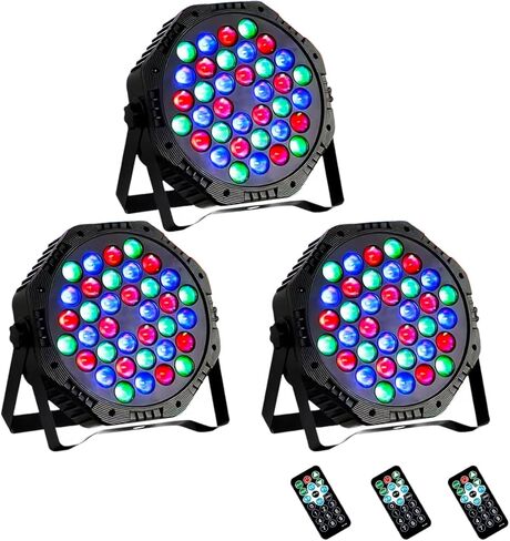 36LED Par Light, 9-Mode RGB DJ Stage Lights with Remote, Sound Activation Strobe Lights, Uplights Indoor for Christmas Music Discos Dance Wedding Party Light(2 Packs) in Saudi Arabia