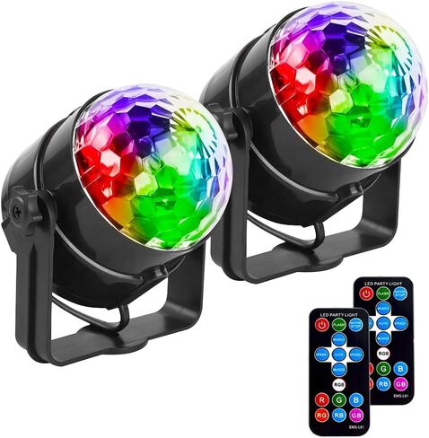 36LED Par Light، 9-Mode RGB DJ Stage Lights مع جهاز التحكم عن بعد، أضواء ستروب لتنشيط الصوت، مصابيح علوية داخلية لموسيقى عيد الميلاد والمراقص والرقص وحفلات الزفاف (عبوتان) in Kuwait