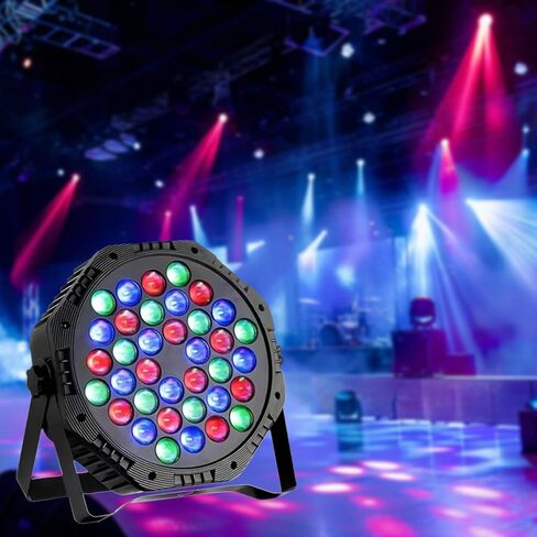 36LED Par Light، 9-Mode RGB DJ Stage Lights مع جهاز التحكم عن بعد، أضواء ستروب لتنشيط الصوت، مصابيح علوية داخلية لموسيقى عيد الميلاد والمراقص والرقص وحفلات الزفاف (عبوتان) in Kuwait