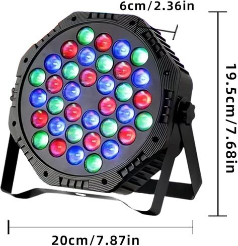 36LED Par Light، 9-Mode RGB DJ Stage Lights مع جهاز التحكم عن بعد، أضواء ستروب لتنشيط الصوت، مصابيح علوية داخلية لموسيقى عيد الميلاد والمراقص والرقص وحفلات الزفاف (عبوتان) in Kuwait