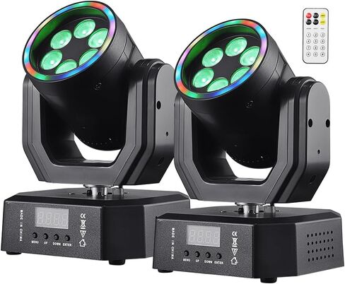 ضوء رأس متحرك صغير، 30 واط، أضواء مسرح DJ مدمجة برأس متحرك مع تأثيرات هالة، جهاز تحكم عن بعد/ DMX512/ التحكم في الصوت لحفلات الزفاف DJ ونادي الديسكو والأماكن الصغيرة in Kuwait