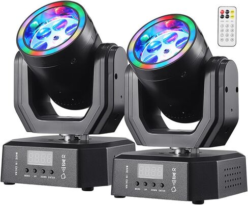 Mini Moving Head Light, 30W Compact Led DJ Stage Lights Moving Head Bee-Eyes with Halo Effects, Remote/ DMX512/ Sound Control for Wedding DJ Party Disco Club Small Venues in Saudi Arabia