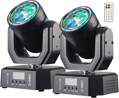 Mini Moving Head Light, 30W Compact Led DJ Stage Lights Moving Head Bee-Eyes with Halo Effects, Remote/ DMX512/ Sound Control for Wedding DJ Party Disco Club Small Venues in Saudi Arabia