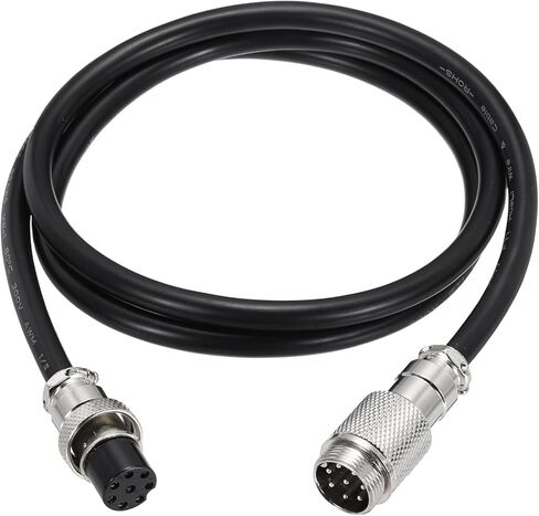 MECCANIXITY 9.9ft GX16 8 دبوس كابل ذكر إلى أنثى رئيس الطيران Cordset، لوحة جبل موصل كهربائي دائري محول أنثى إلى ذكر 22AWG، أسود in Saudi Arabia