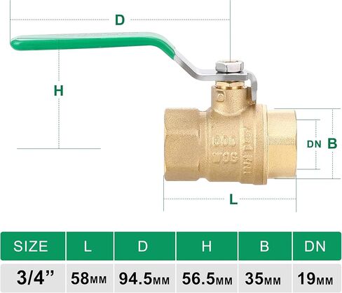 WYNNsky 2PCS 3/4’’ NPT Ball Valve, Lead-Free Brass, Full Port Shut Off Valve in Saudi Arabia