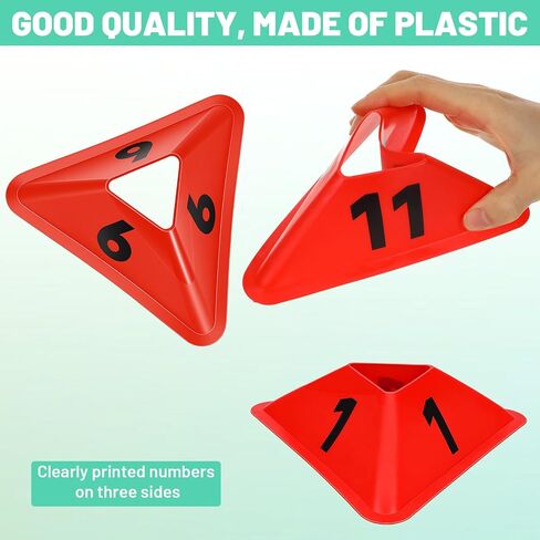 24 Pack Numbered Sports Cones, 1-24 Soccer Training Cones Flexible Agility Cone Soft Field Cone for Gym Games Sports Training Equipment in Saudi Arabia