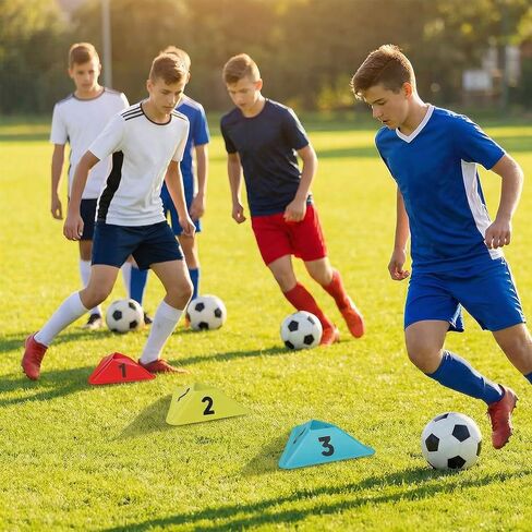 24 Pack Numbered Sports Cones, 1-24 Soccer Training Cones Flexible Agility Cone Soft Field Cone for Gym Games Sports Training Equipment in Saudi Arabia