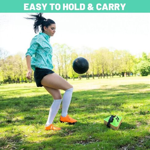 24 Pack Numbered Sports Cones, 1-24 Soccer Training Cones Flexible Agility Cone Soft Field Cone for Gym Games Sports Training Equipment in Saudi Arabia