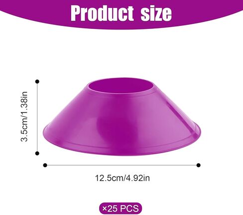 25pcs Soccer Cones for Training, Training Cones Soccer with Mesh Bag Flexible Agility Practice Field Markers for Basketball Skating Sports (Purple) in Saudi Arabia