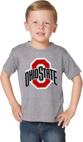Little King NCAA Toddler Big Logo T-Shirt-100% Cotton-Boys & Girls-Ohio State-Gray-2T Team Color in Saudi Arabia