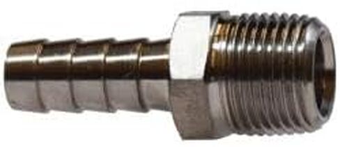 MIDLAND INDUSTRIES 32017SS Straight Adapter, 1/2-in Hose Barbed x 1/2-in MIP, Stainless Steel in Saudi Arabia