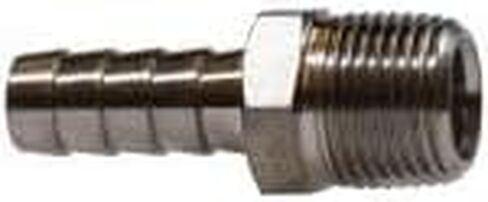 MIDLAND INDUSTRIES 32017SS Straight Adapter, 1/2-in Hose Barbed x 1/2-in MIP, Stainless Steel in Saudi Arabia