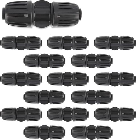 Kalolary 30Pcs 1/4 inch Drip Irrigation Fittings Lock Barbed Straight Through Connectors for 6mm Iirrigation Hose, Drip Line Connectors for Garden Lawn Sprinkler Irrigation System in Kuwait