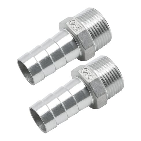 MDEOOSKY 2 Pcs Stainless Steel Hose Barb Fitting, 1 Inch to 1 Inch Male Barb Connectors, Straight Stainless Steel Pipe Fittings for Air Gas Fuel in Saudi Arabia