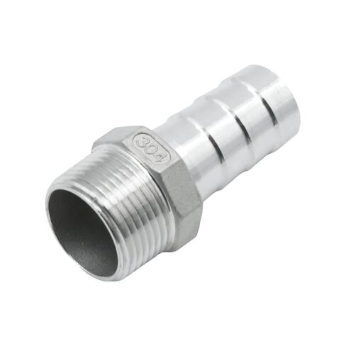 MDEOOSKY 2 Pcs Stainless Steel Hose Barb Fitting, 1 Inch to 1 Inch Male Barb Connectors, Straight Stainless Steel Pipe Fittings for Air Gas Fuel in Saudi Arabia