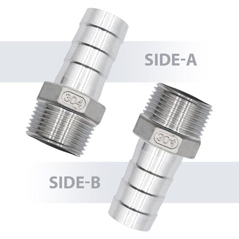 MDEOOSKY 2 Pcs Stainless Steel Hose Barb Fitting, 1 Inch to 1 Inch Male Barb Connectors, Straight Stainless Steel Pipe Fittings for Air Gas Fuel in Saudi Arabia
